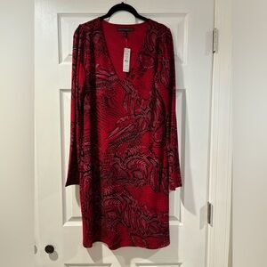 NWT WHBM Red Snakeskin Dress